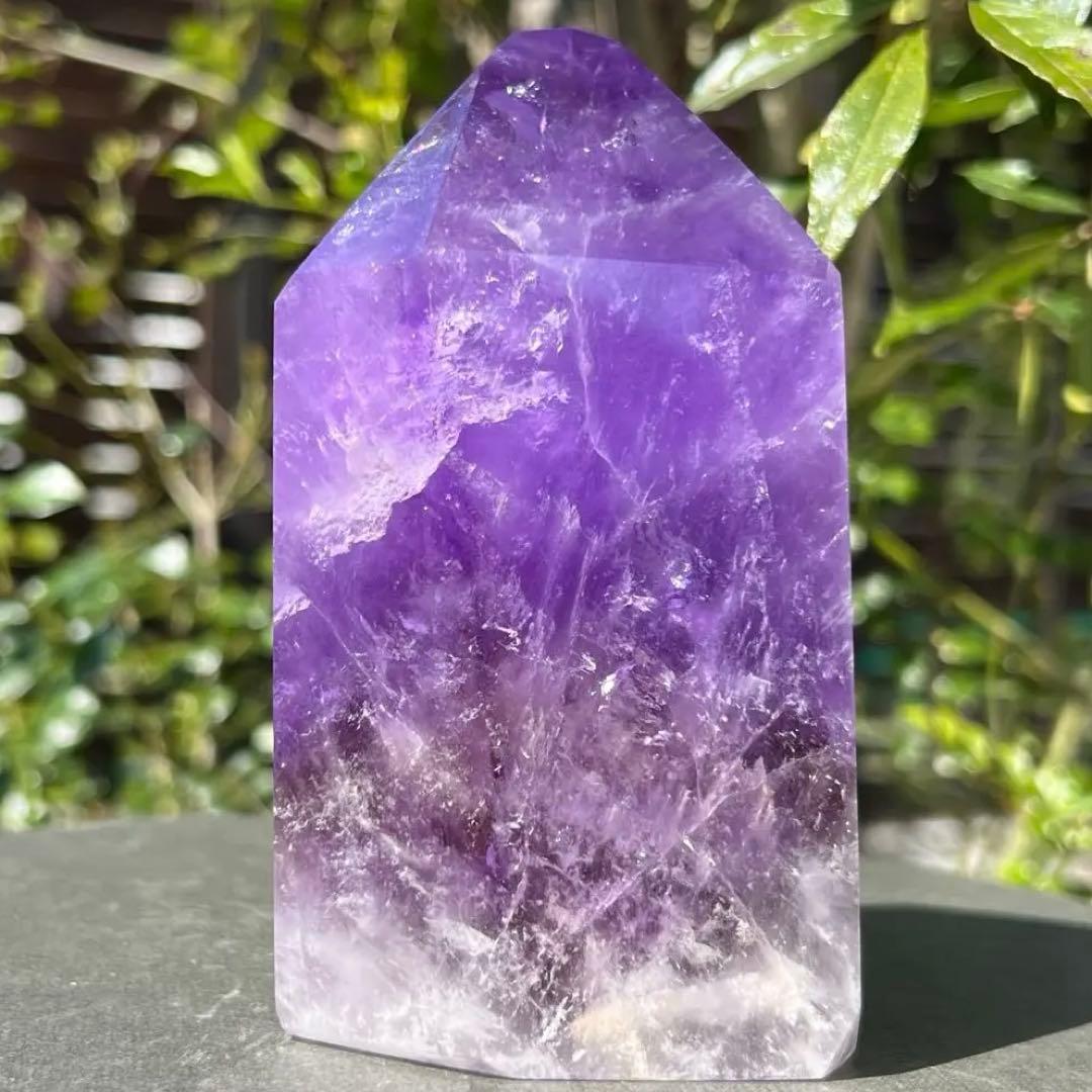 ✳️超特価‼️逸品✨極上美麗濃紫✨レインボー ファントム アメジスト 六角柱 天然石