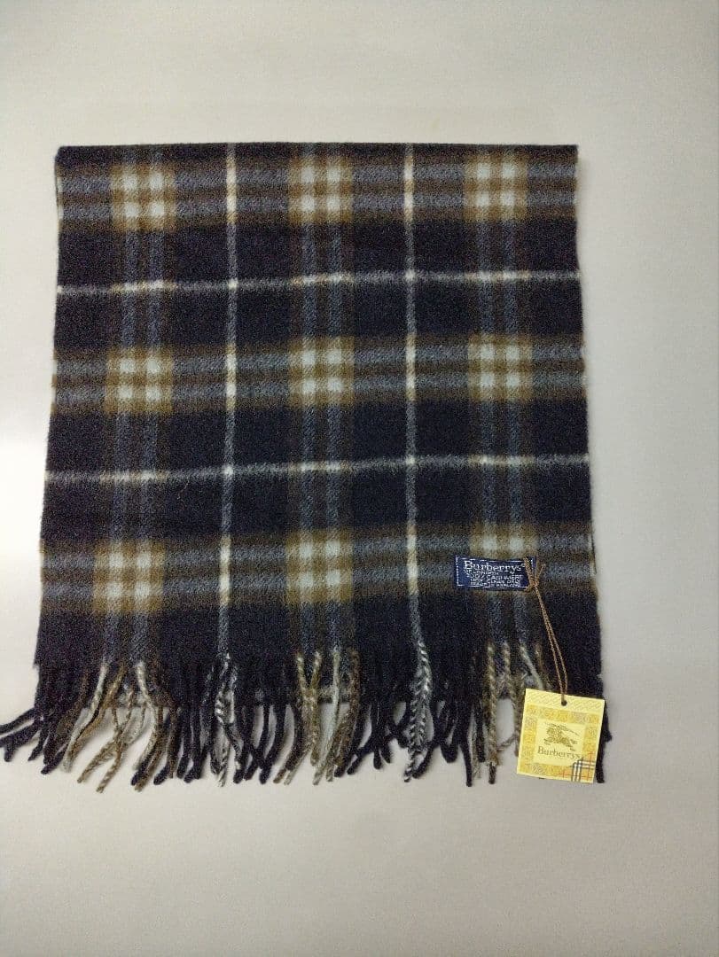 セントラルパーク　バーバリー　マフラー　カシミヤ　イングランド製　タグ付き