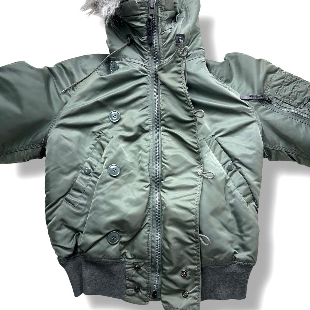 美品 ALPHA N-2B 90s フライトジャケット ブルゾン カーキー S