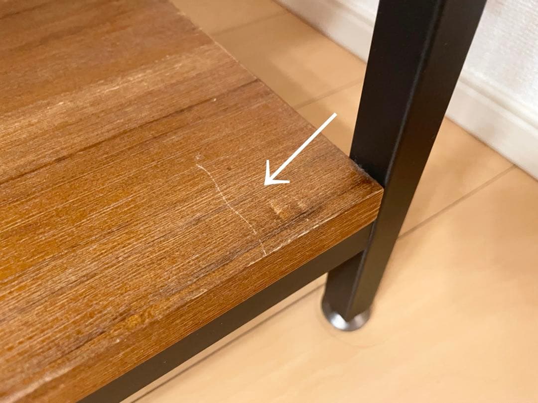 送料込 ニトリ ヴィンテージスタイルのアイアンシェルフ3段(幅90cmブラウン)