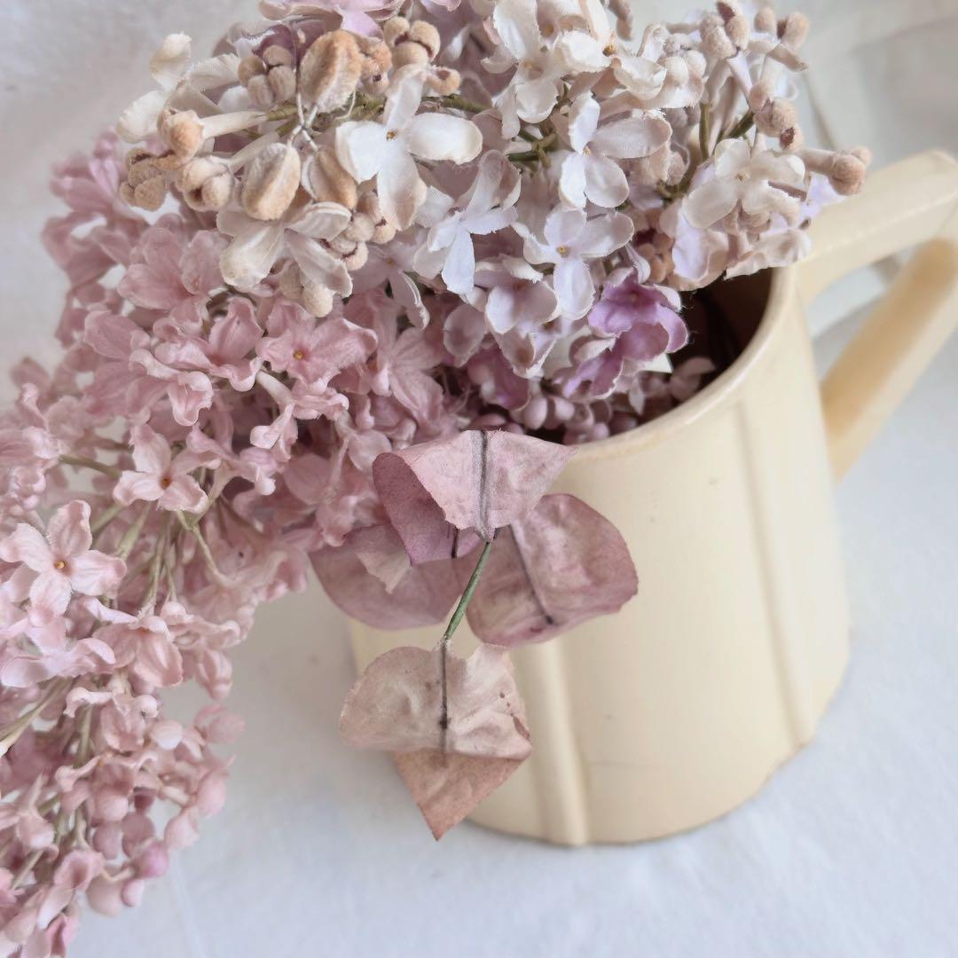 フランスアンティーク　布花　ライラック　シャビー
