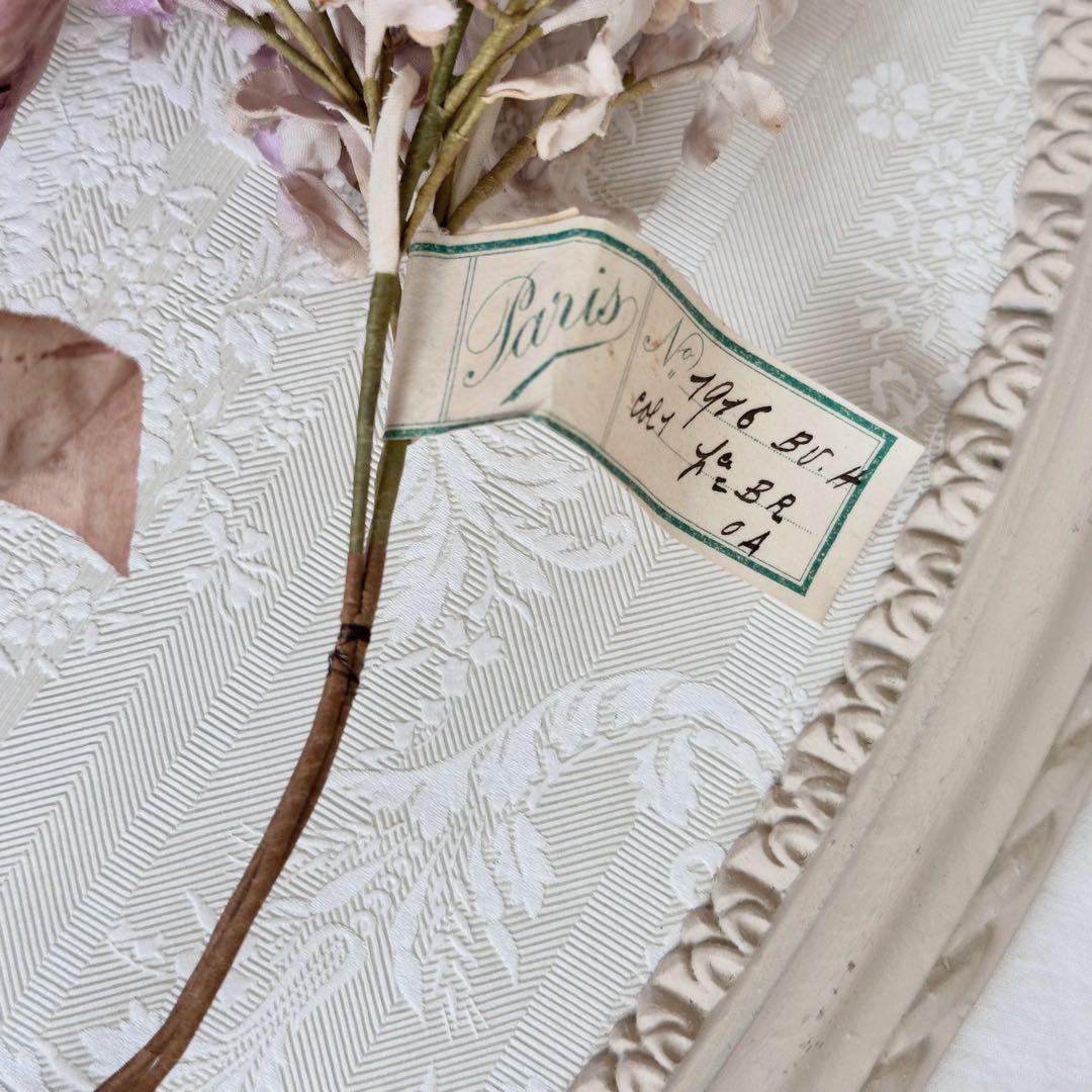 フランスアンティーク　布花　ライラック　シャビー