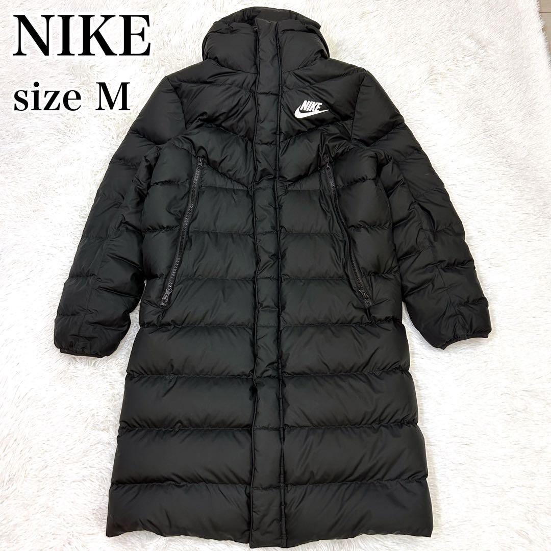 【美品】NIKE ロングダウンコート ベンチコート Mサイズ ブラック