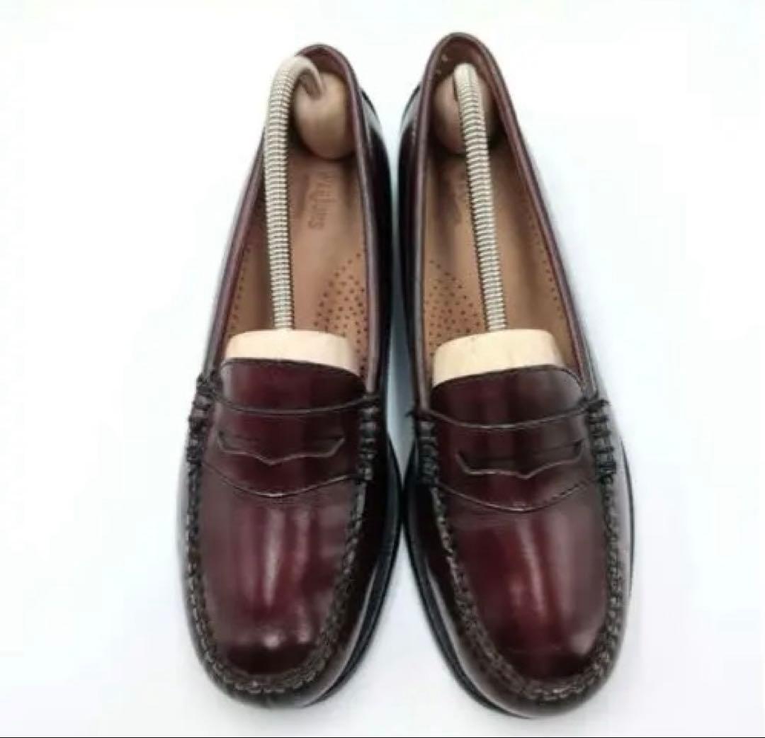 G.H. Bassバーガンディ ローファー 革靴 23.5cm