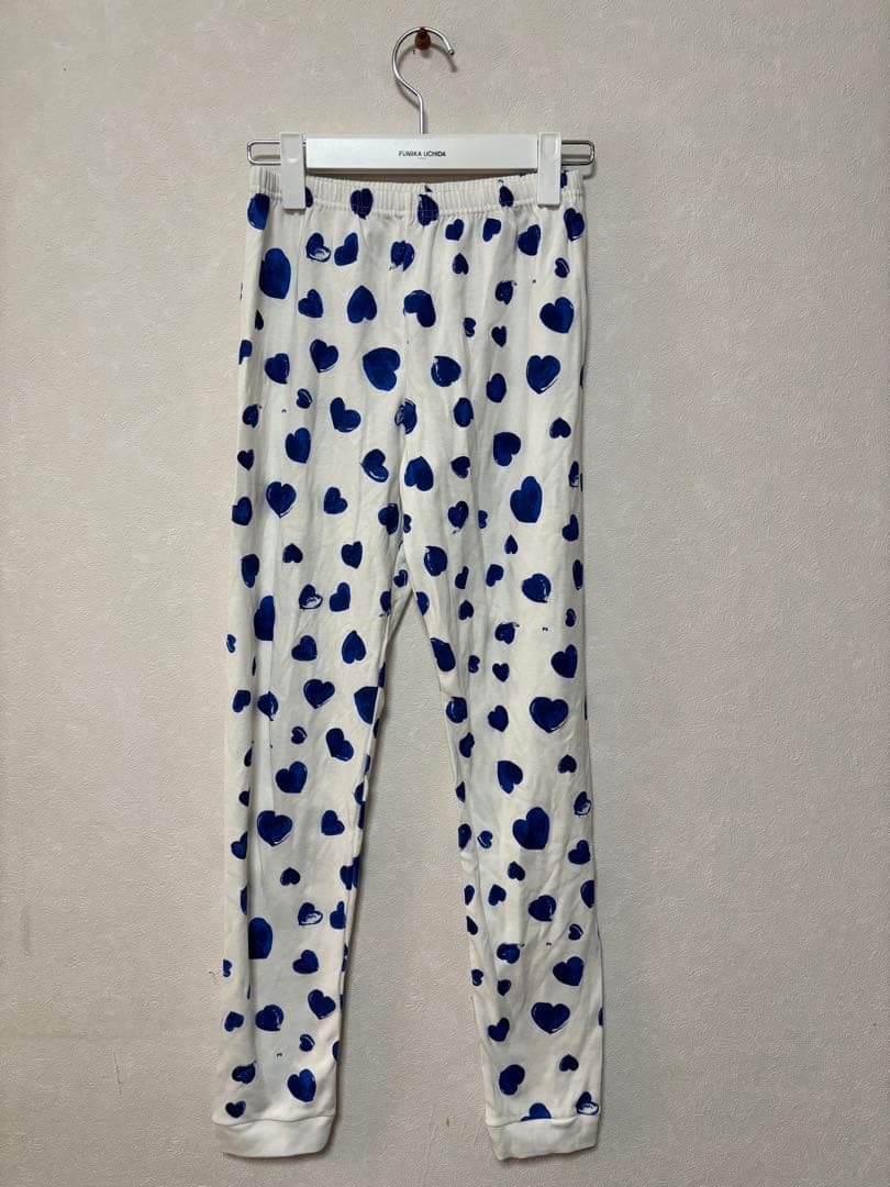 新品タグ付 プチバトー 青ハート柄パジャマ　14ans