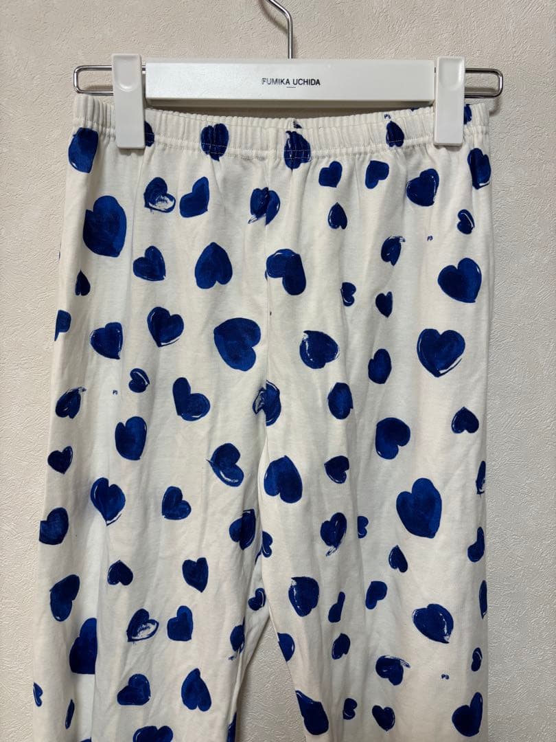 新品タグ付 プチバトー 青ハート柄パジャマ　14ans