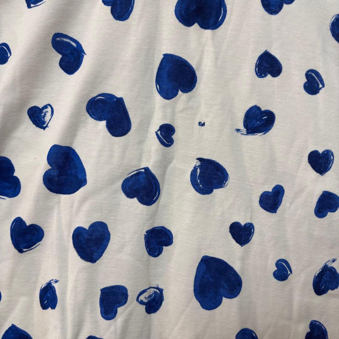 新品タグ付 プチバトー 青ハート柄パジャマ　14ans