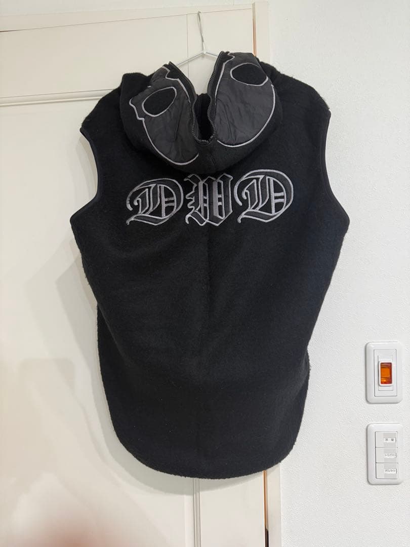 秋冬Dance With Dragon フリースベスト フード付ナイロンインナーの