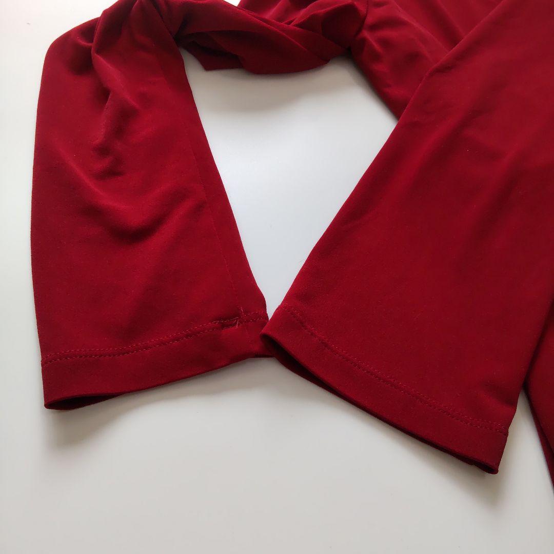 美品 ケイミー カシュクール ドレープ 長袖 ワンピース ワインレッド 9