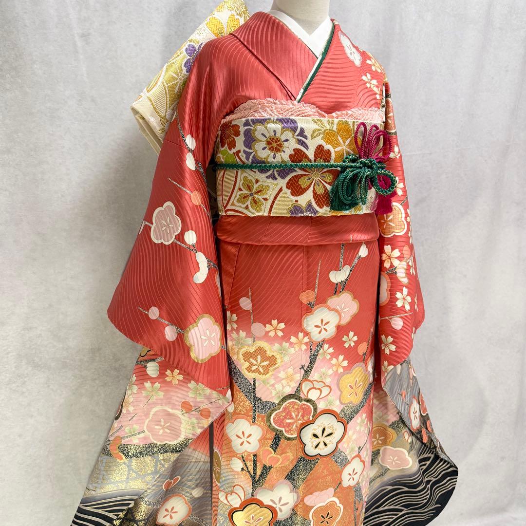 振袖フルセット　正絹　❤︎可愛い❤︎　155〜165　ピンク