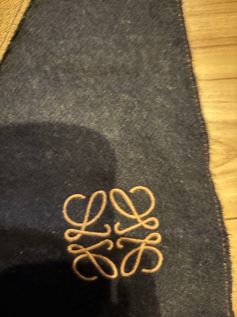 LOEWE リバーシブルマフラー ブラウン ブラック