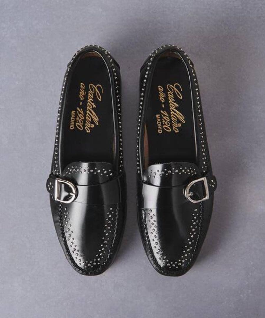 Cinderella 1990 スタッズ付きローファー ブラック