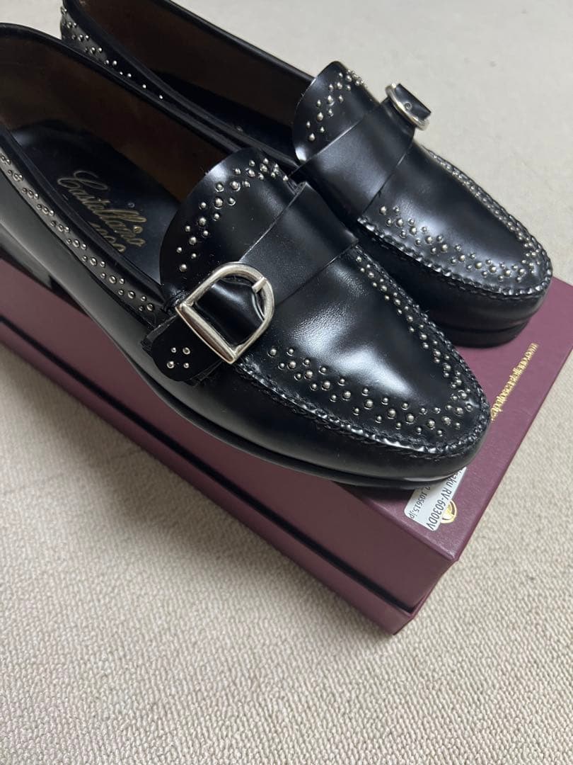 Cinderella 1990 スタッズ付きローファー ブラック