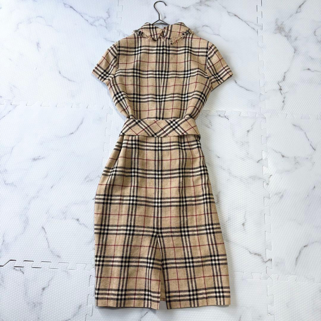✨美品✨ バーバリーロンドン ノバチェック シルクロングワンピースL