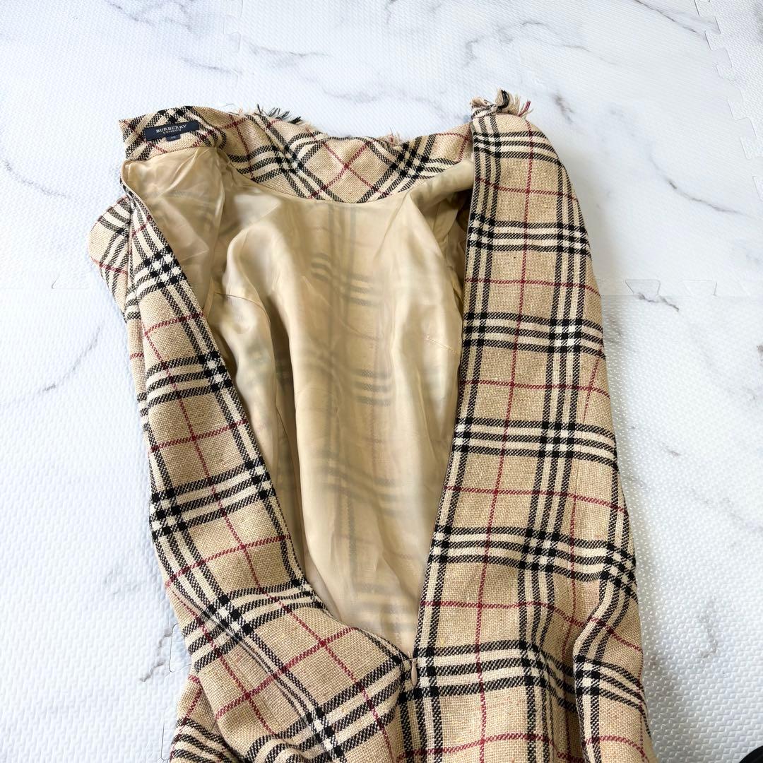 ✨美品✨ バーバリーロンドン ノバチェック シルクロングワンピースL