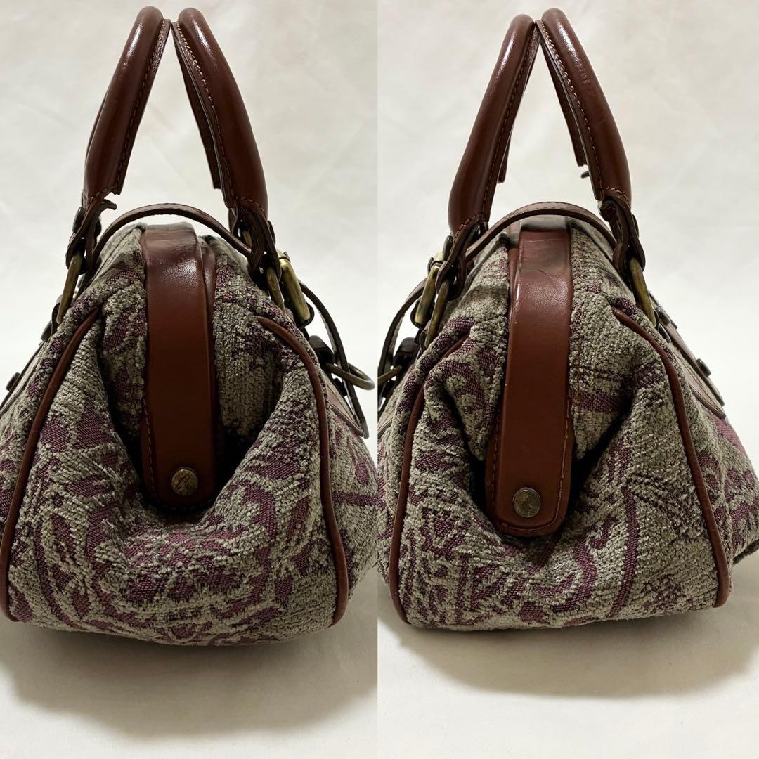 【美品】ヴィヴィアンウエストウッド ハンドバッグ レザー ウール ゴブラン織り