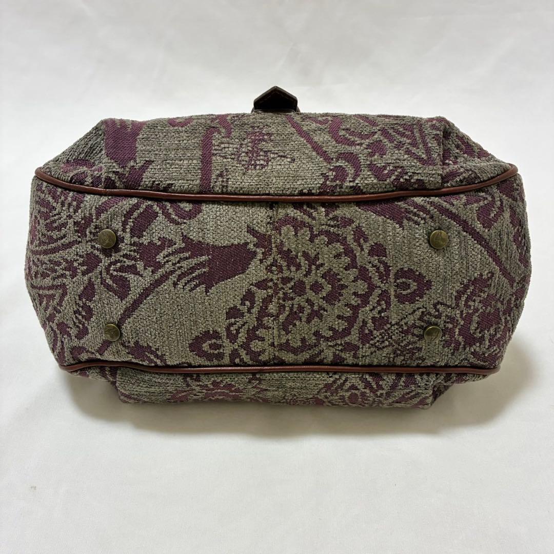 【美品】ヴィヴィアンウエストウッド ハンドバッグ レザー ウール ゴブラン織り