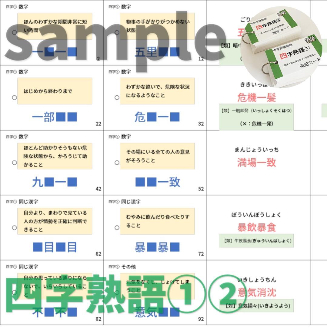 ❗️31日まで10%割引【069】中学受験国語の重要語句セット　サピックス