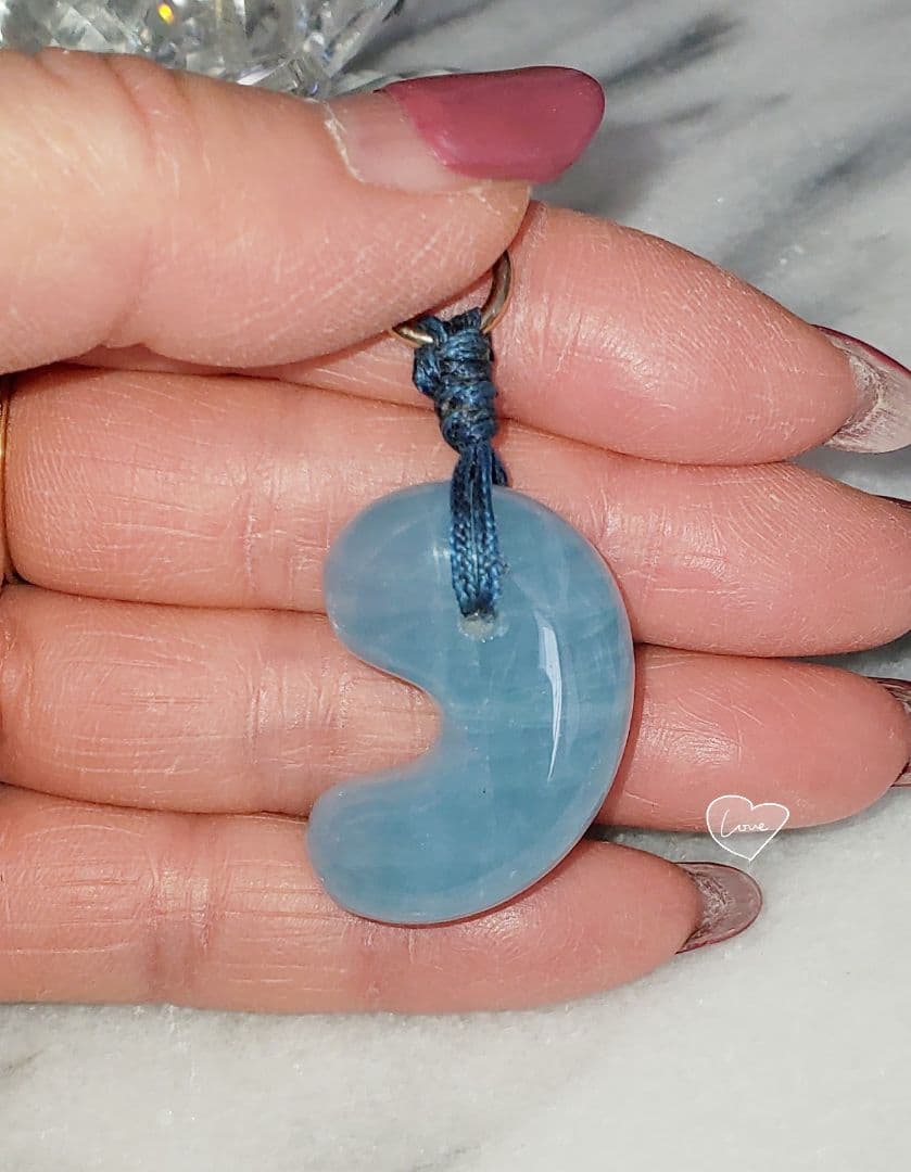可愛い出雲型★アクアマリン勾玉★