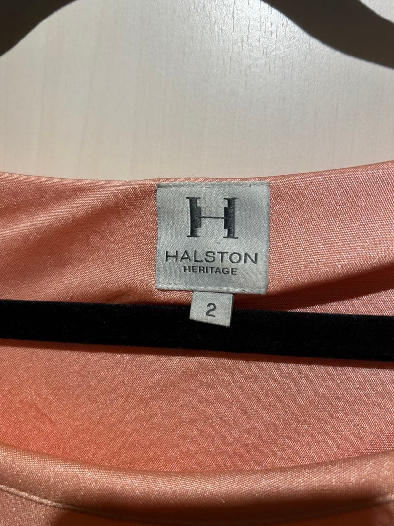 Halston Heritage ワンショルダー ミニ ピーチピンクドレス