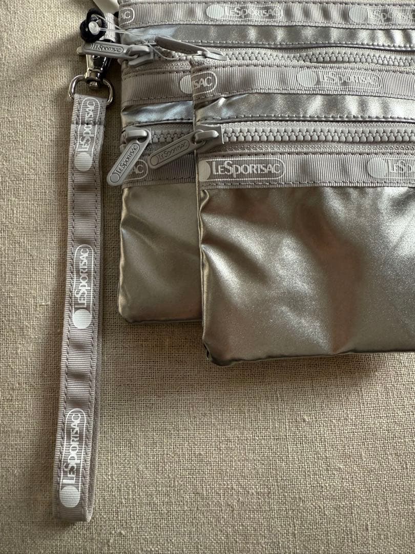 【新品】LeSportsac GINGA シルバーポーチ2点セット