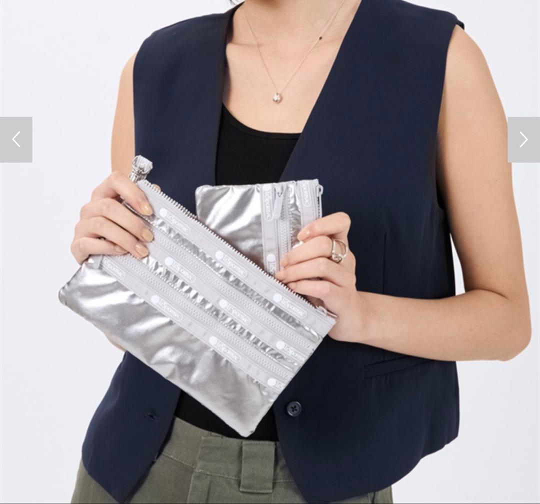 【新品】LeSportsac GINGA シルバーポーチ2点セット