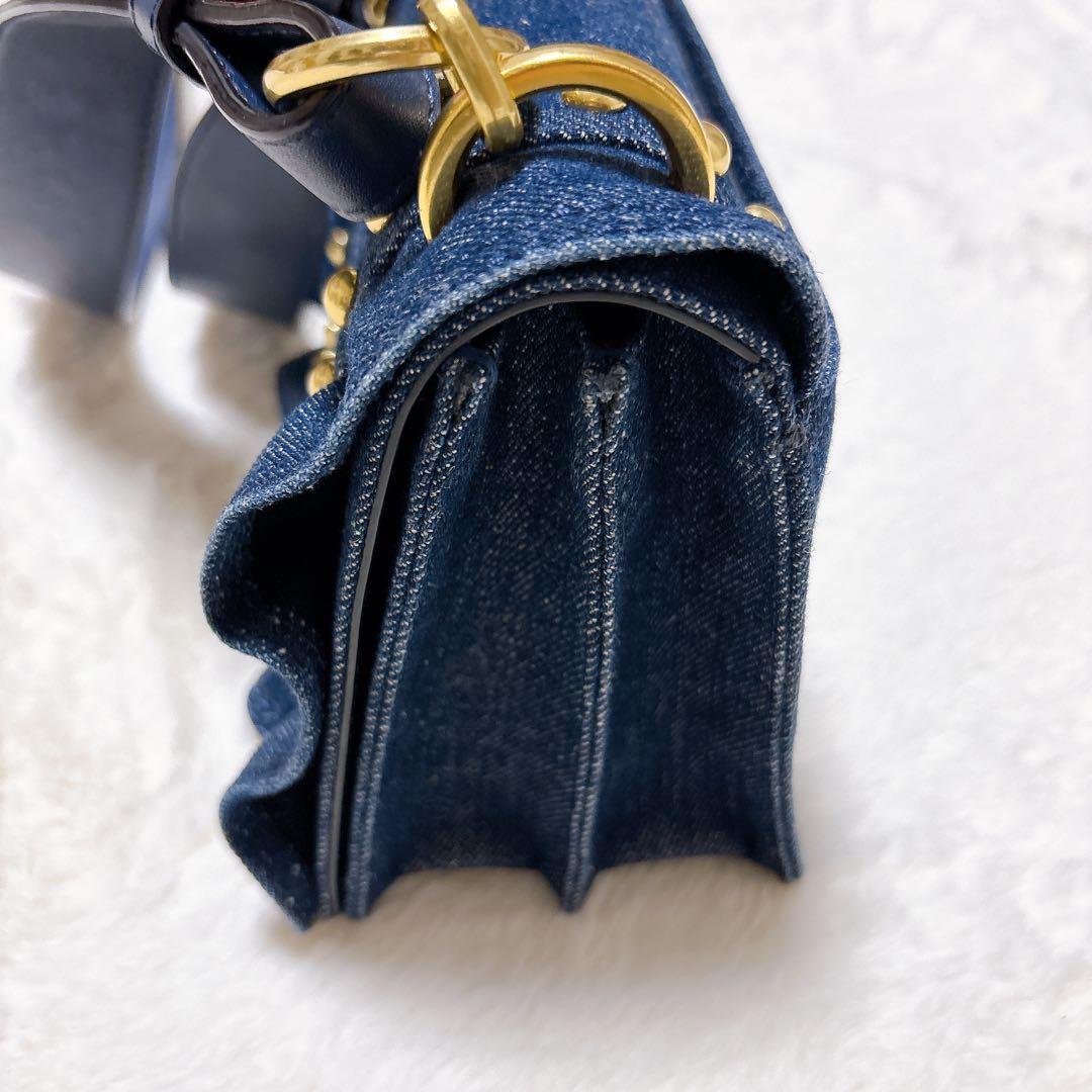 ケイトスペード　ホワイトロックロードジャミー　ショルダーバック　デニム　スタッズ