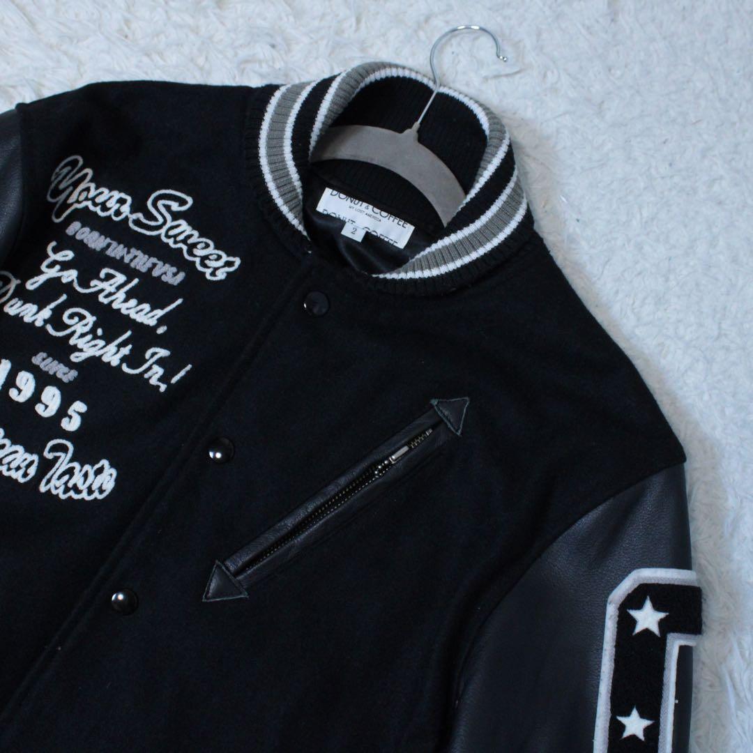 入手困難 00s DONUT & COFFEE フルデコ スタジャン Y2K 黒