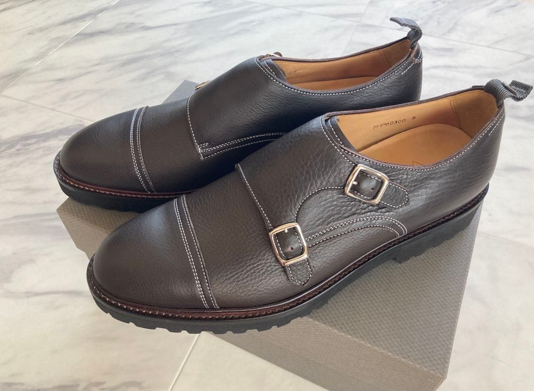 WH/ダブルエイチ ダブルモンクストラップサイズ9 ブラウン