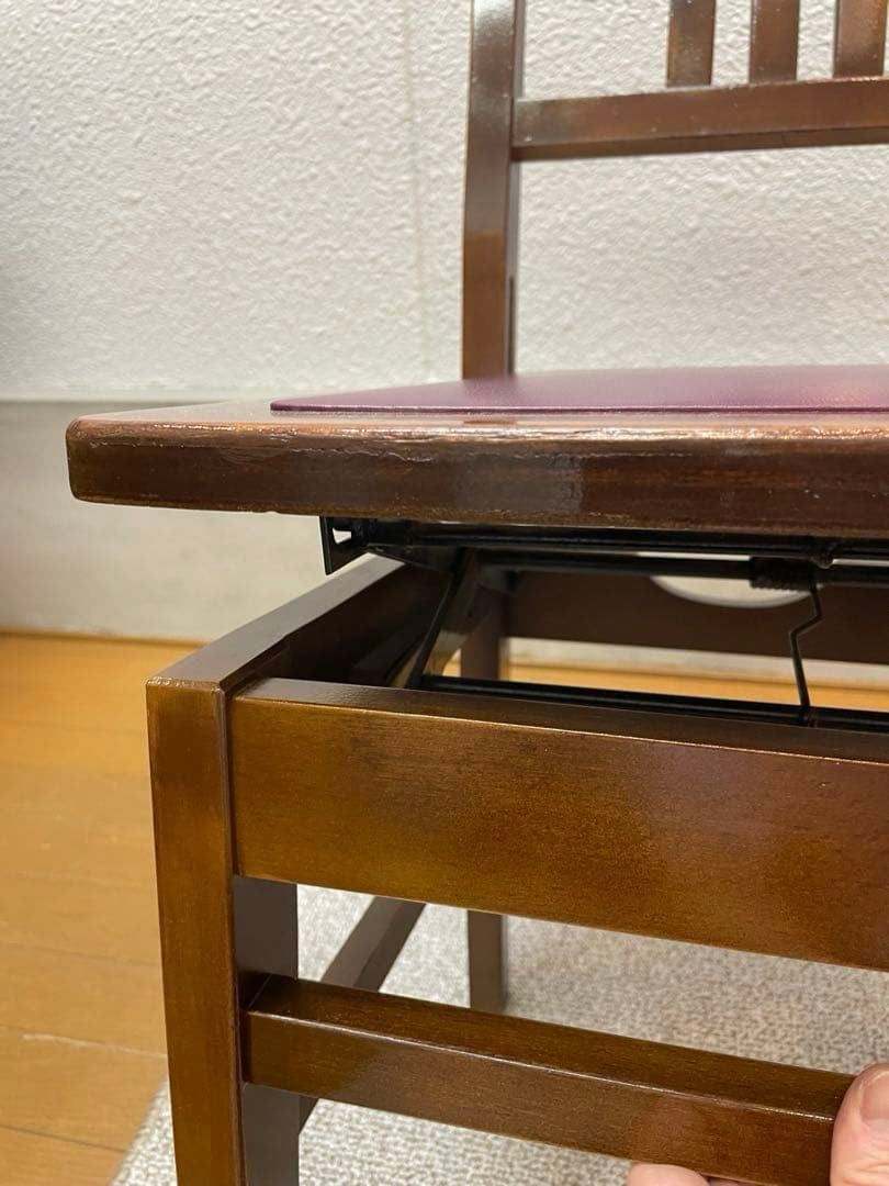 ピアノ 椅子 ITO トムソン 背付き 高低 中古　イス　木目