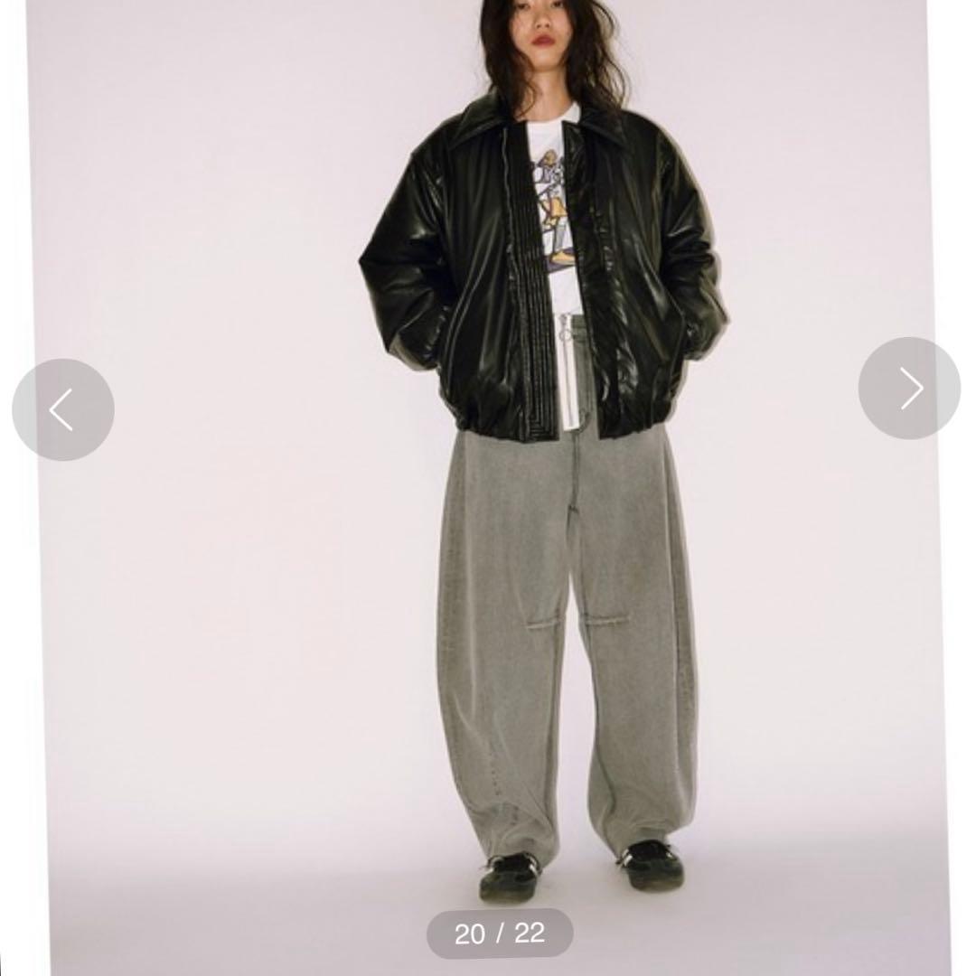 【null. 】PUFFYエコレザーブルゾン