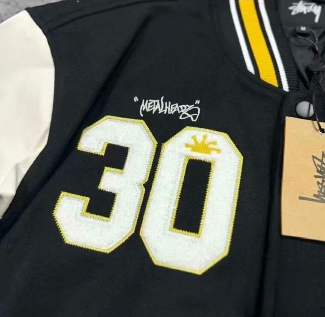 Stüssy スタジャン メタルヘッド刺繍 30サイズ