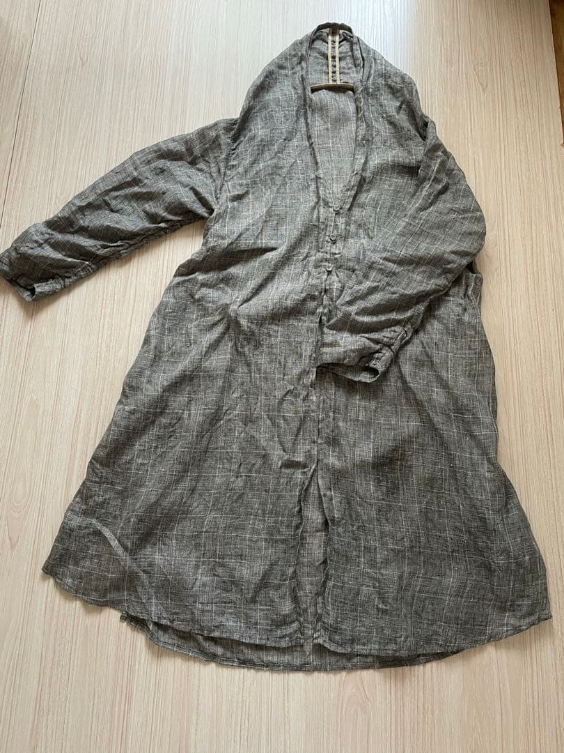 【LOISIR】リネンガーゼガウンカーディガン