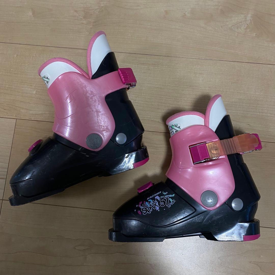 カザマ キッズスキーセット 板107㎝ ストック 90㎝ ブーツ 19㎝ 20