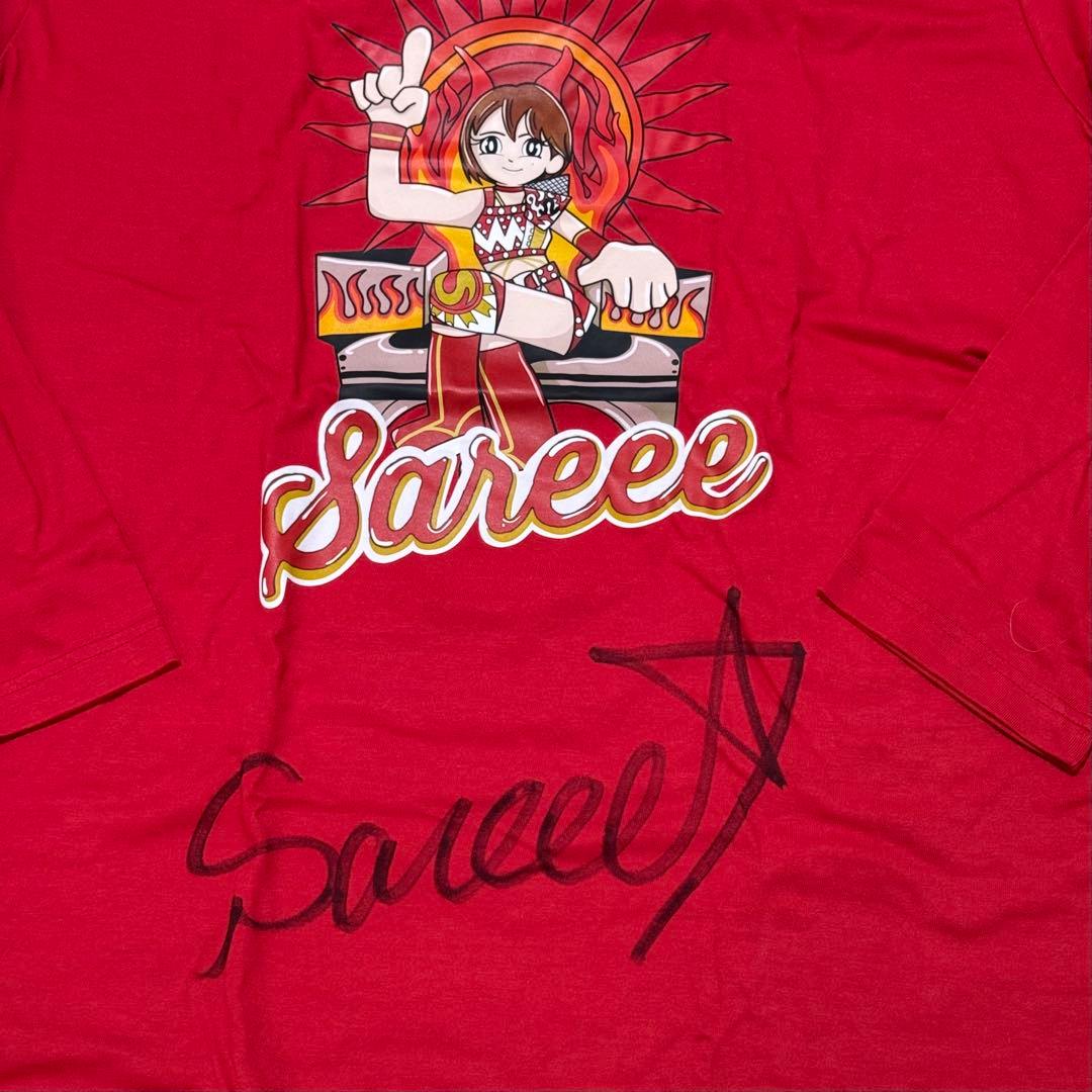 Sareee サリー プロレス 直筆サイン ロングTシャツ XL レッド