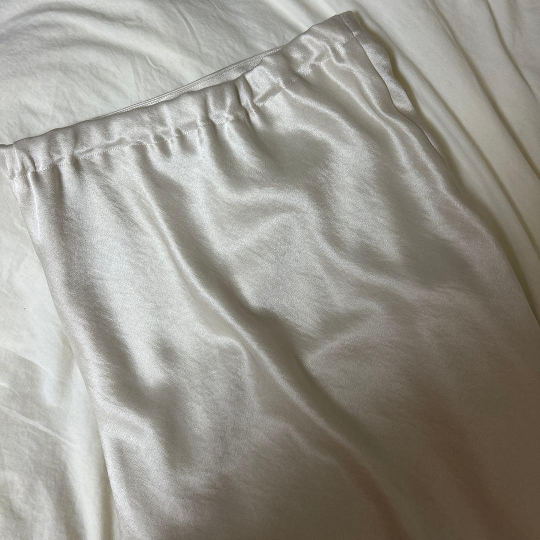 anuans レースレイヤードサテンナロースカート