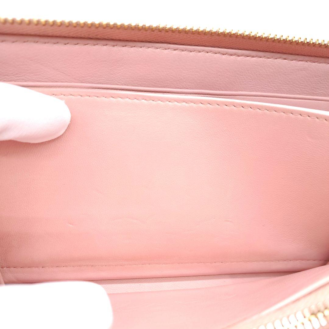 miu miu ミュウミュウ マテラッセ ラウンドファスナー 長財布 ピンク系