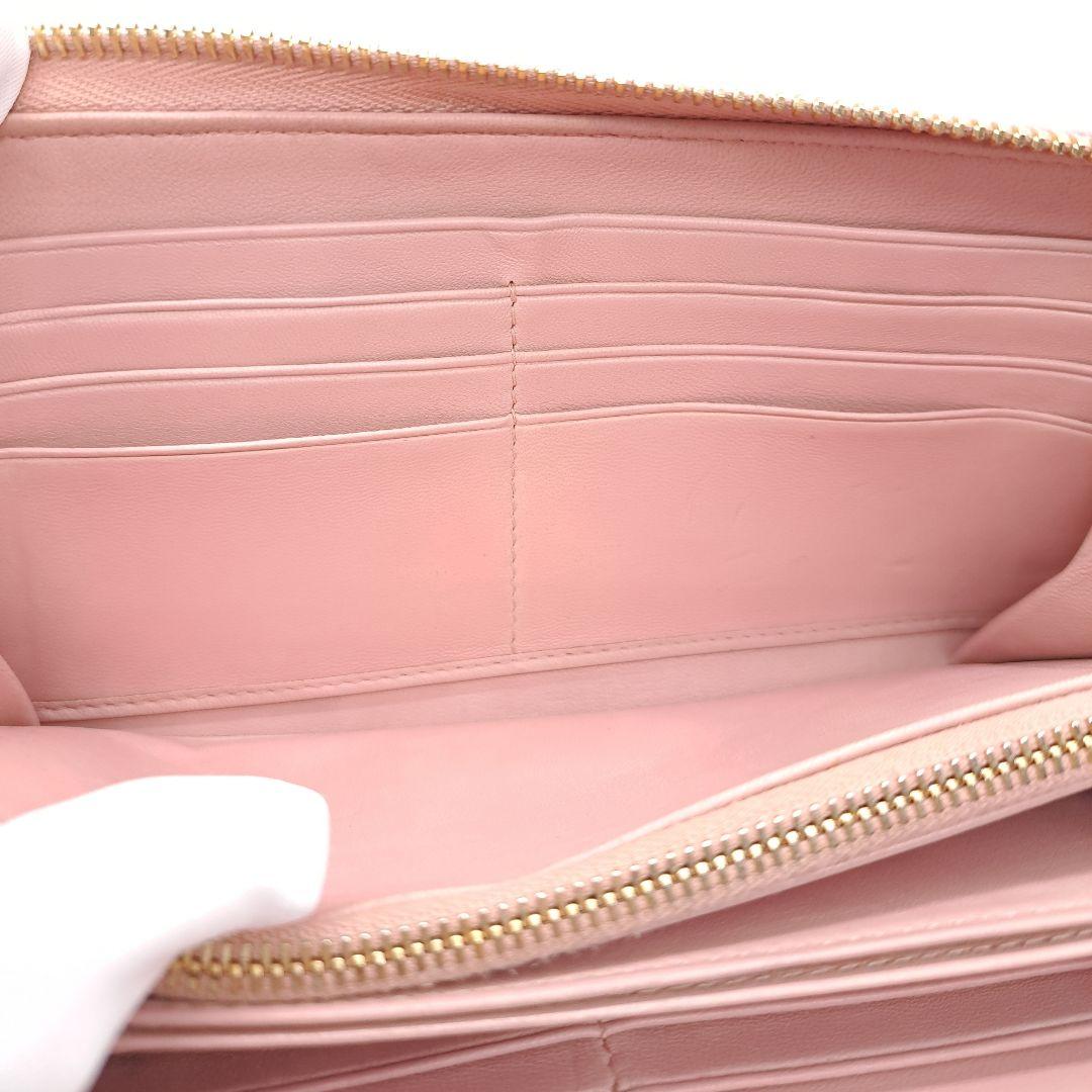 miu miu ミュウミュウ マテラッセ ラウンドファスナー 長財布 ピンク系