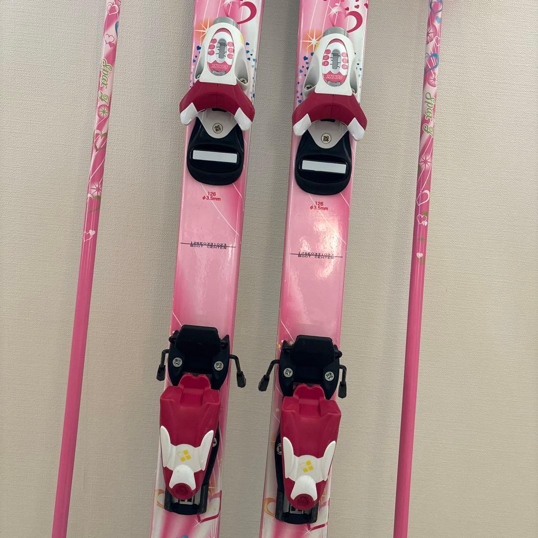 本日まで限定！ KAZAMAスキー板126cm ストック スキーケース3点セット