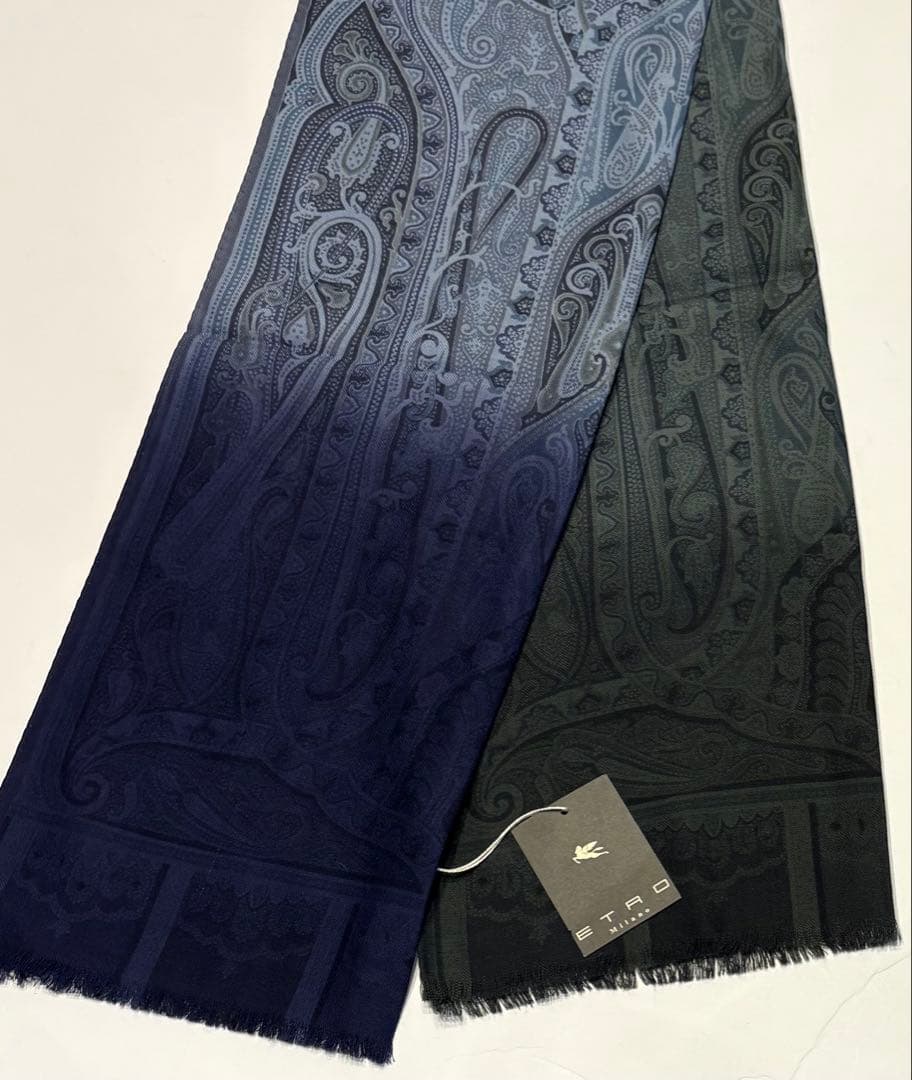 新品タグ付☆エトロ　ストール　ロングスカーフ ペイズリー　グラデーション　 美品