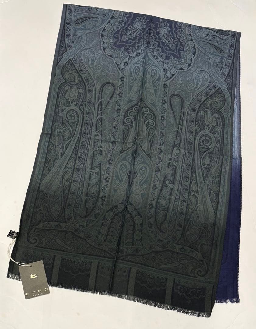 新品タグ付☆エトロ　ストール　ロングスカーフ ペイズリー　グラデーション　 美品