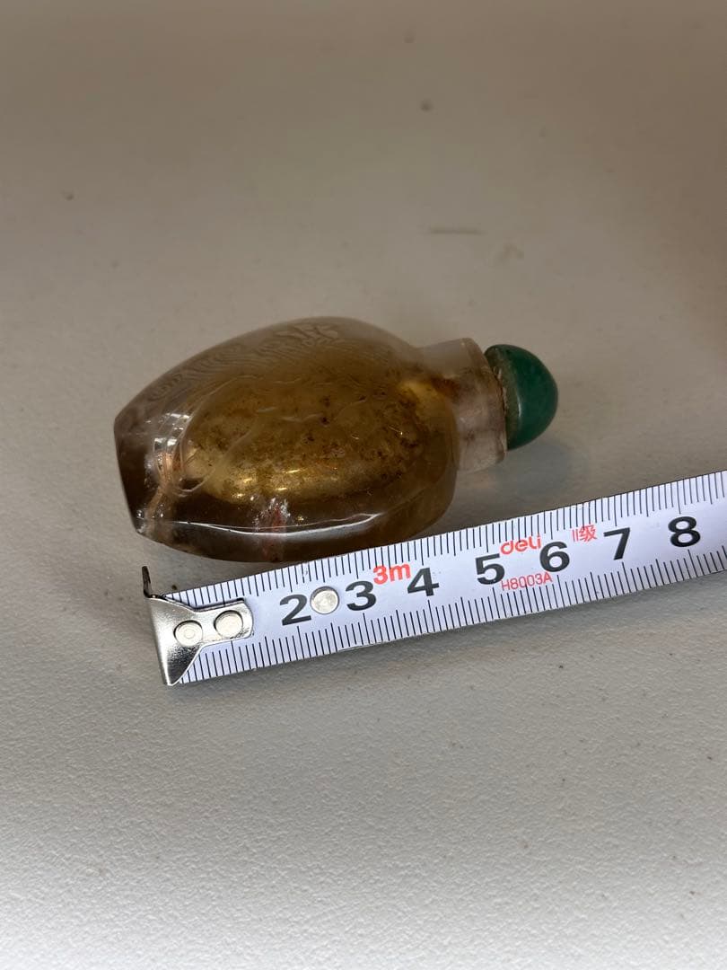 清末時代　天然水晶　鼻煙壺　中国古美術　時代物