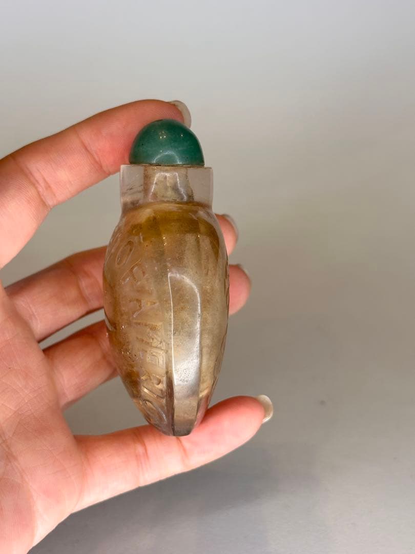清末時代　天然水晶　鼻煙壺　中国古美術　時代物