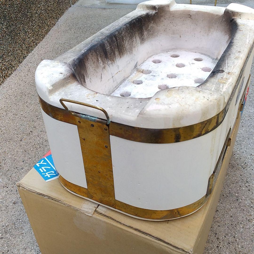 丸和工業製◎天然切出コンロ◎大判七輪/角形/網2枚付◎最高級 能登の切り出し