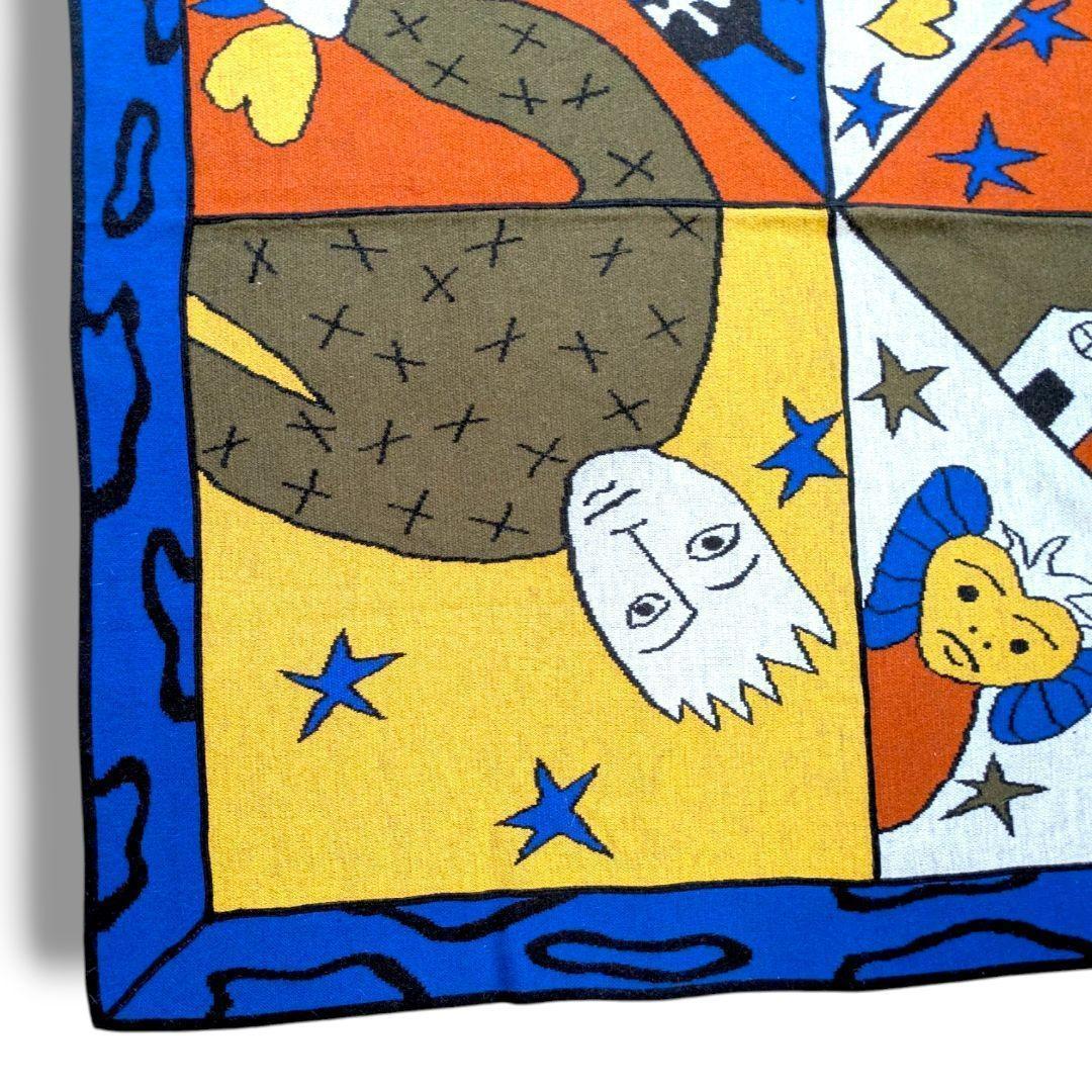 希少品 ■カステルバジャック アート柄大判ストール シマウマ ヤシの木