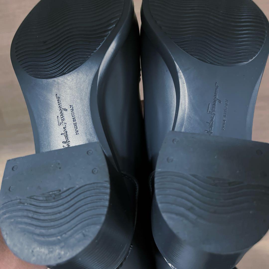 フェラガモガンチーニ レイン ブーツ ロング イタリア製　チャコールグレー