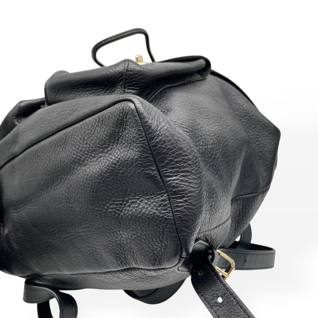極美品　COACH コーチ　リュック　バックパック　レザー　ブラック　シボ革