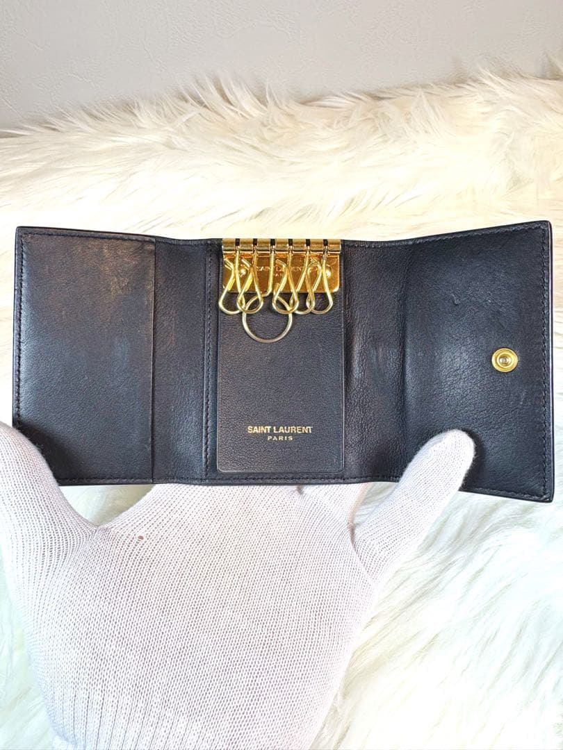 SAINT LAURENT サンローラン　キーケース 6連　カサンドラ　黒