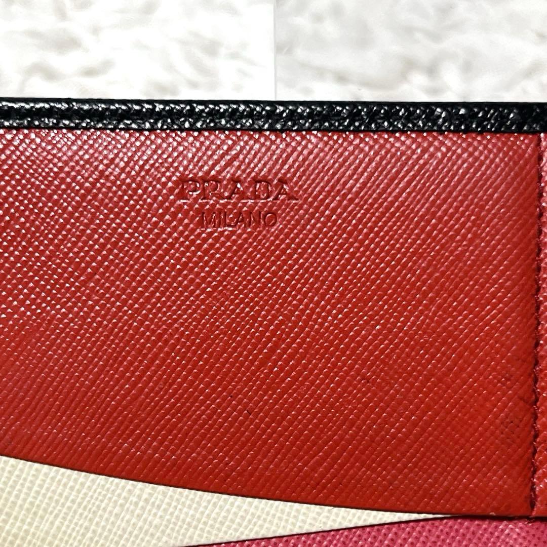 大人気✨PRADA プラダ　長財布　バイカラー　ピンク　黒　白　ウォレット