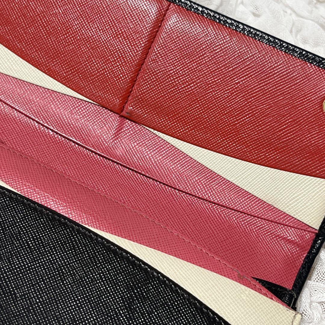 大人気✨PRADA プラダ　長財布　バイカラー　ピンク　黒　白　ウォレット
